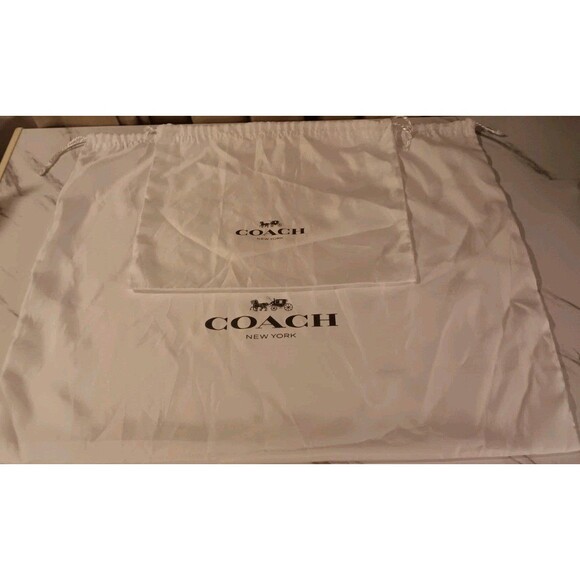 COACH  Dust Bag Covers White 23" x 19" Large  13'x11' Small Drawstring Logo - Picture 1 of 8